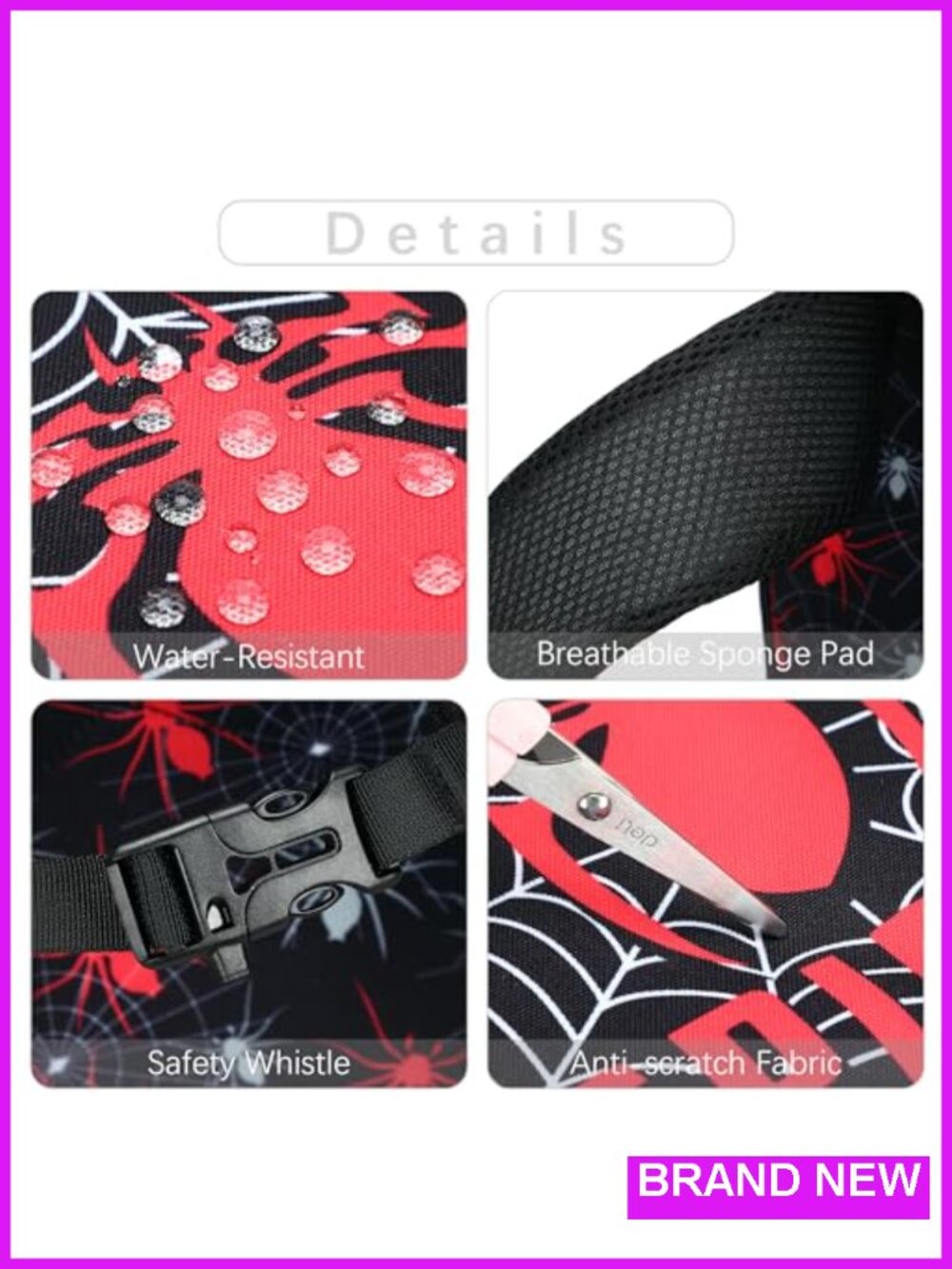 Kids Spider Backpack for Boys Girls School - Picture 4 of 5